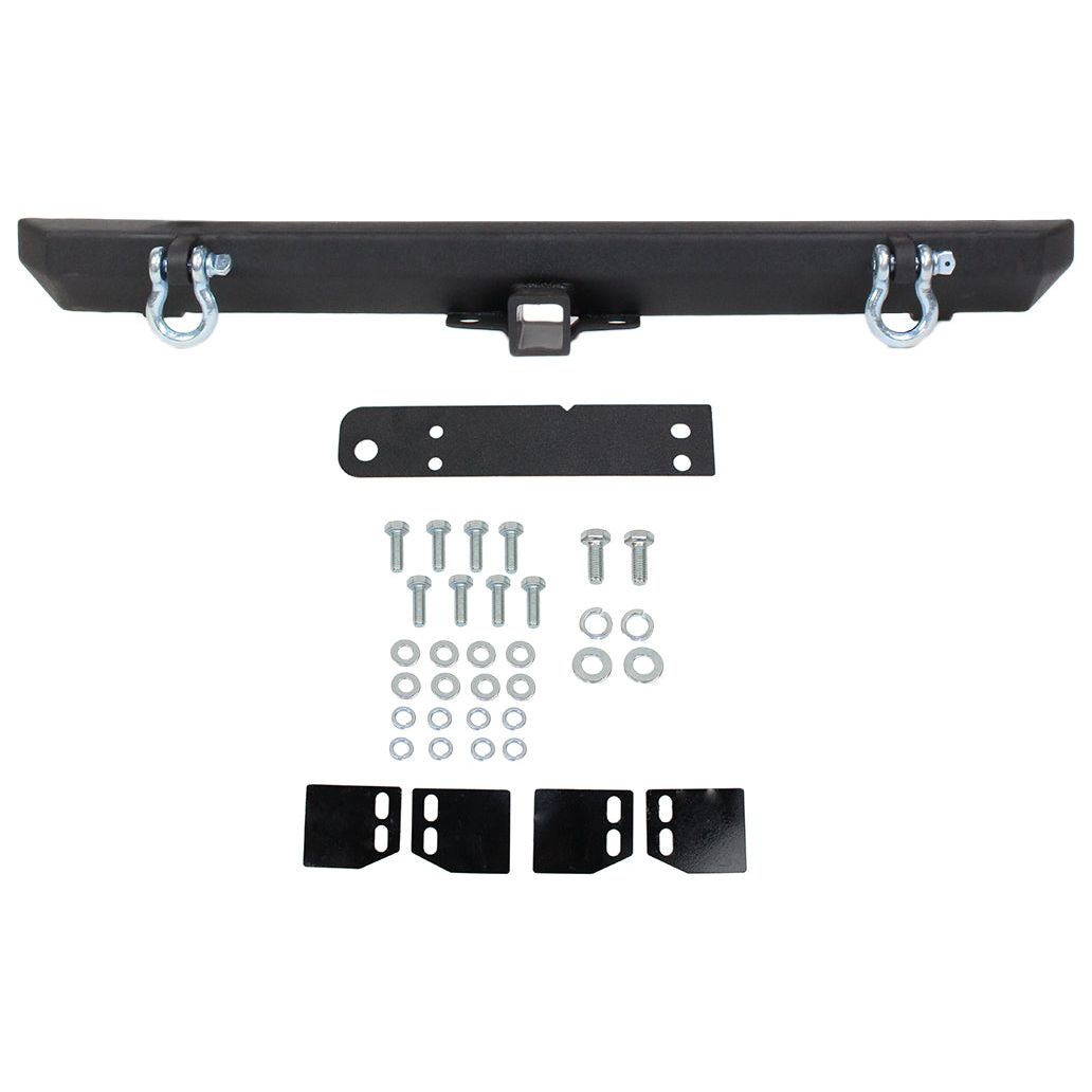 FISHBONE OFFROAD | 87-06 Wrangler Rear Bumper With 2In Receiver Black Textured 2 Stage Powder Coat Steel | FB22217
