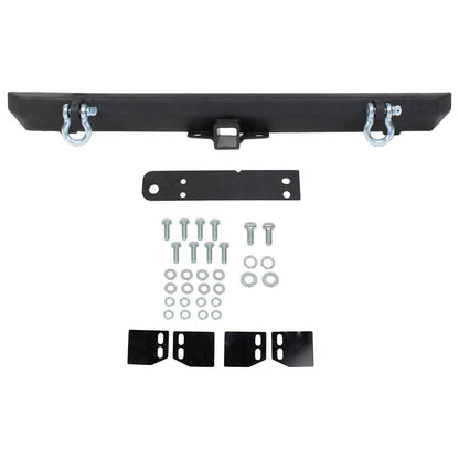 FISHBONE OFFROAD | 87-06 Wrangler Rear Bumper With 2In Receiver Black Textured 2 Stage Powder Coat Steel | FB22217