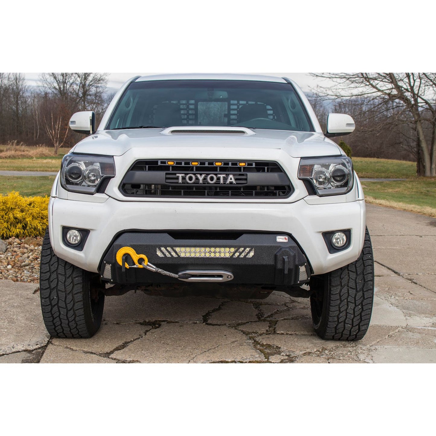FISHBONE OFFROAD | 12-15 Tacoma Front Bumper Textured Black Powder Coat Steel | FB22296