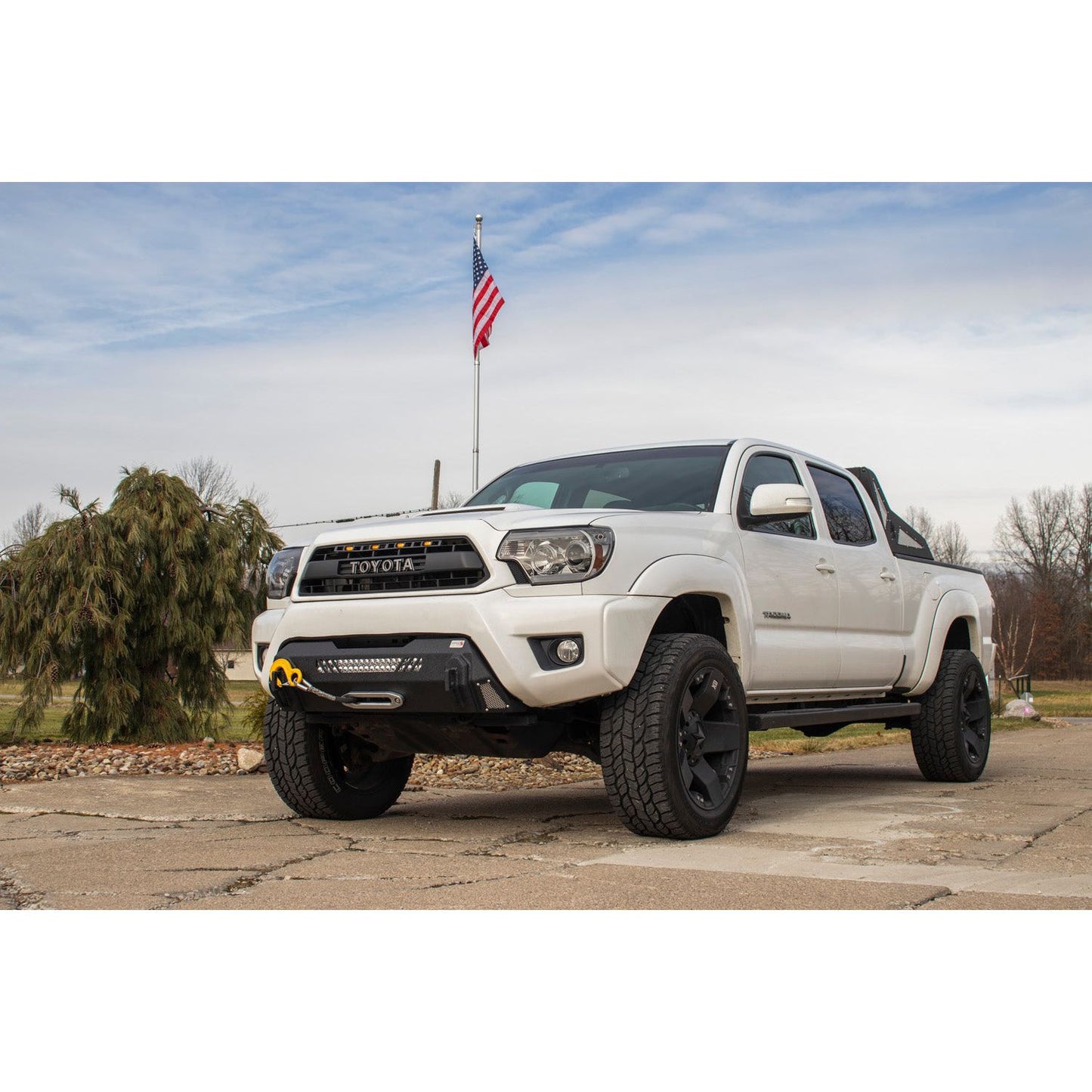FISHBONE OFFROAD | 12-15 Tacoma Front Bumper Textured Black Powder Coat Steel | FB22296