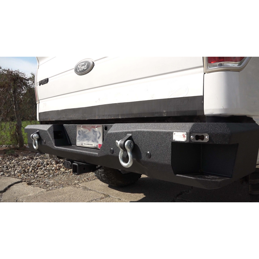 FISHBONE OFFROAD | 09-14 F150 Bolt On Rear Step Bumper 2-Stage Black Powder Coated Plate Steel | FB22356
