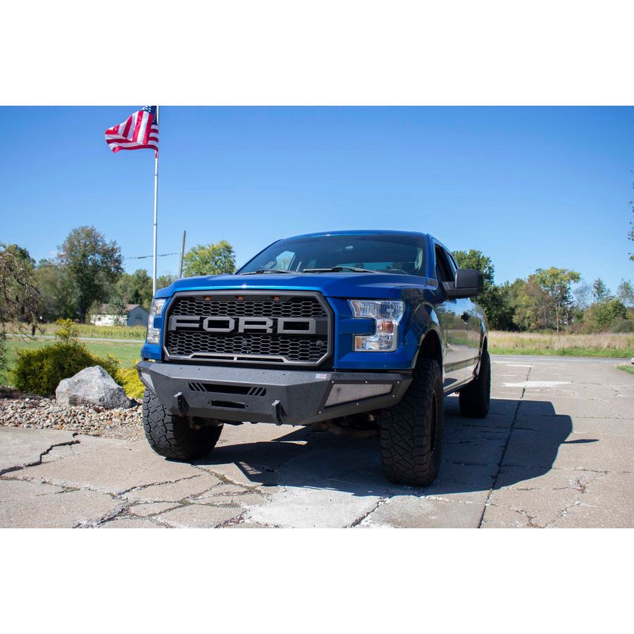 FISHBONE OFFROAD | 15-17 F150 Pelican Front Winch Bumper Black Powder Coat 3/16 Steel | FB22365