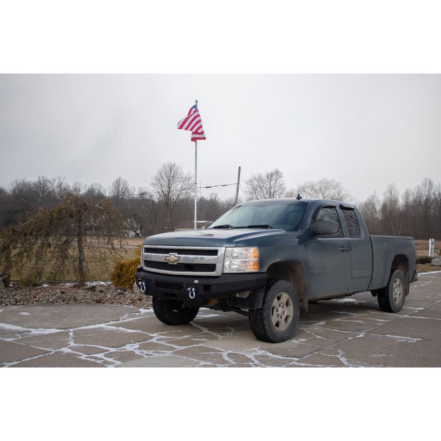 FISHBONE OFFROAD | 07-13 Silverado 1500 Front Bumper Black Powder Coat Cold-Rolled Steel | FB22368