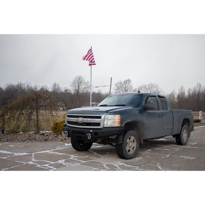 FISHBONE OFFROAD | 07-13 Silverado 1500 Front Bumper Black Powder Coat Cold-Rolled Steel | FB22368