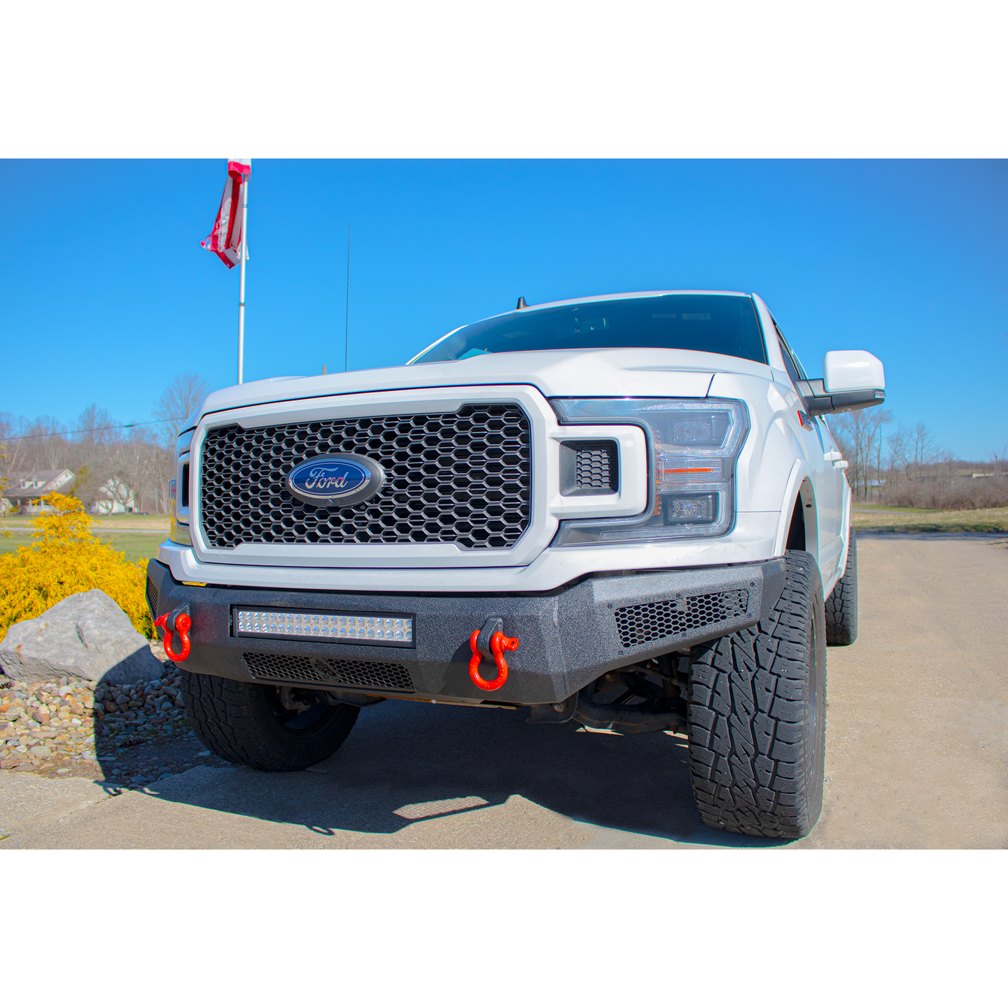FISHBONE OFFROAD | 18-20 F150 (Excl.Ecoboost) Pelican Front Bumper 2-Stage Black Textured Powder Coat 1/8In Steel | FB22390
