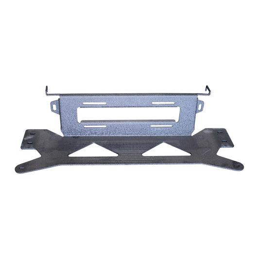 FISHBONE OFFROAD | 21-C F150 Winch Plate For Pelican Front Bumper Black Textured 2-Stage Powder Coat 3/16In Steel | FB22393