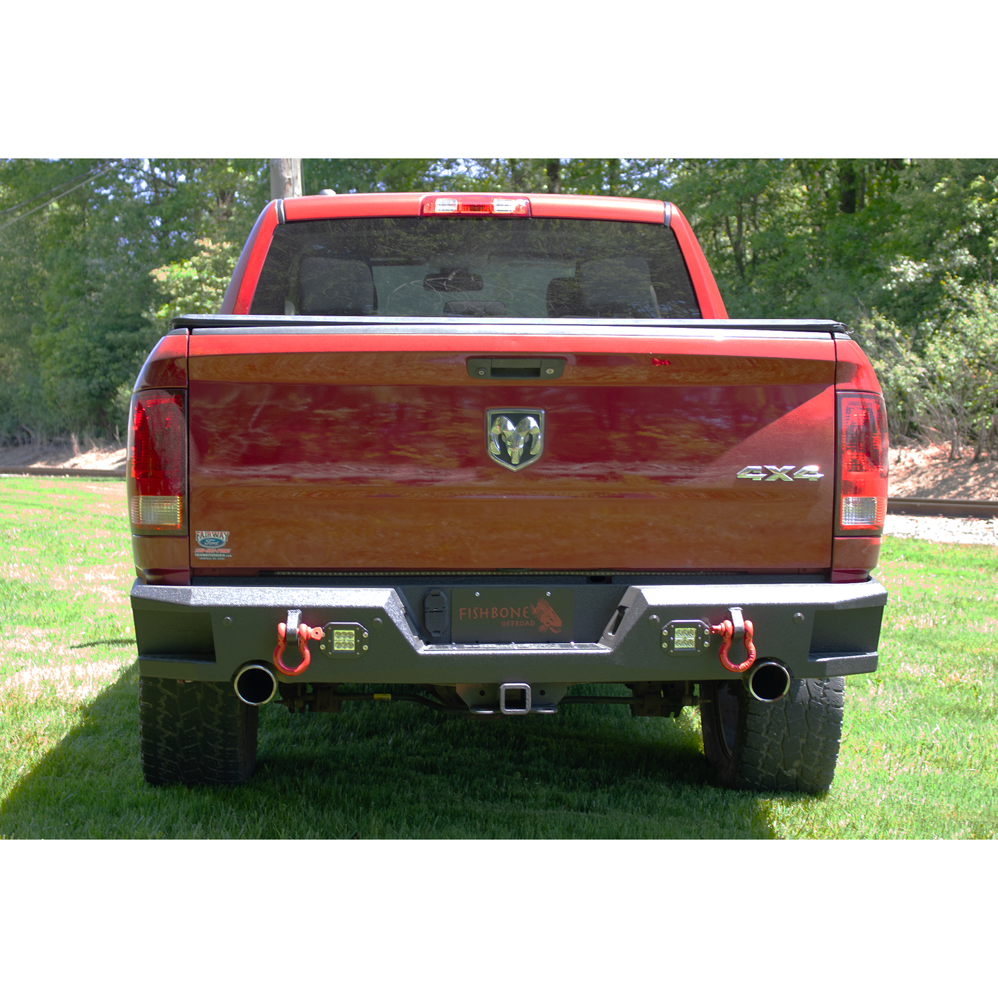 FISHBONE OFFROAD | 09-18 Ram 1500 Classic Rear Bumper Black Textured 2-Stage Powder Coat 1/8In Steel | FB22395