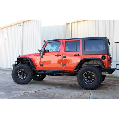 FISHBONE OFFROAD | 07-18 Wrangler Unlimited Tubular Rocker Gards Black 2-Stage Textured Powder Coat Steel | FB23009