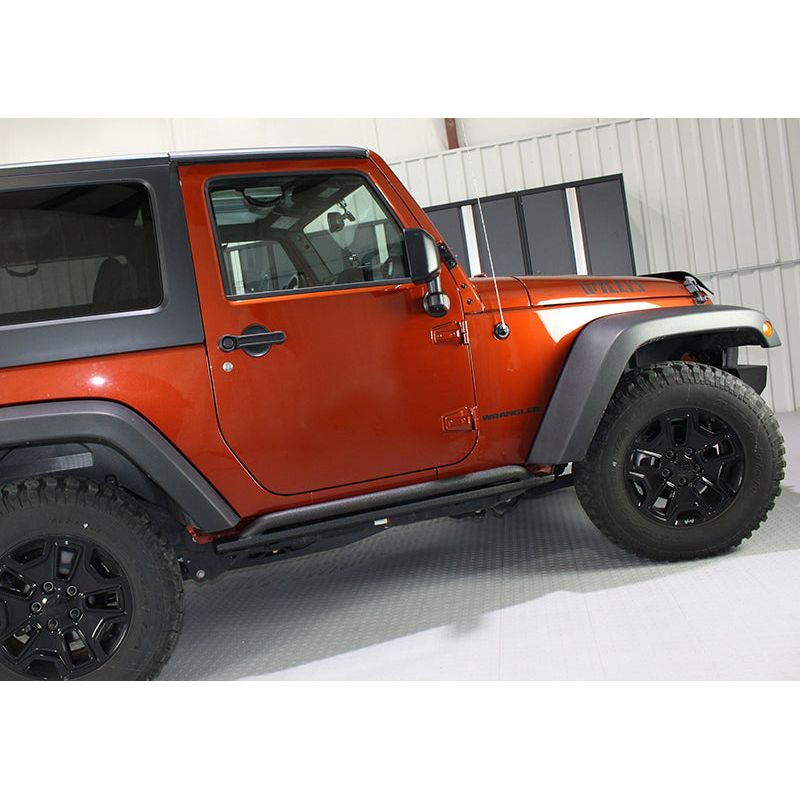 FISHBONE OFFROAD | 07-18 Wrangler Rubicon (2-Doors) Rock Sliders Black Textured Powder Coat | FB23010