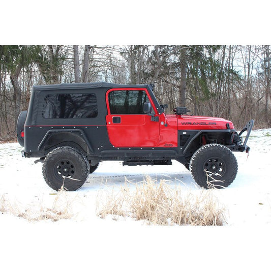 FISHBONE OFFROAD | 97-06 Wrangler Steel Fender With Tube Step Black Textured Powder Coat 3/16In Steel | FB23029
