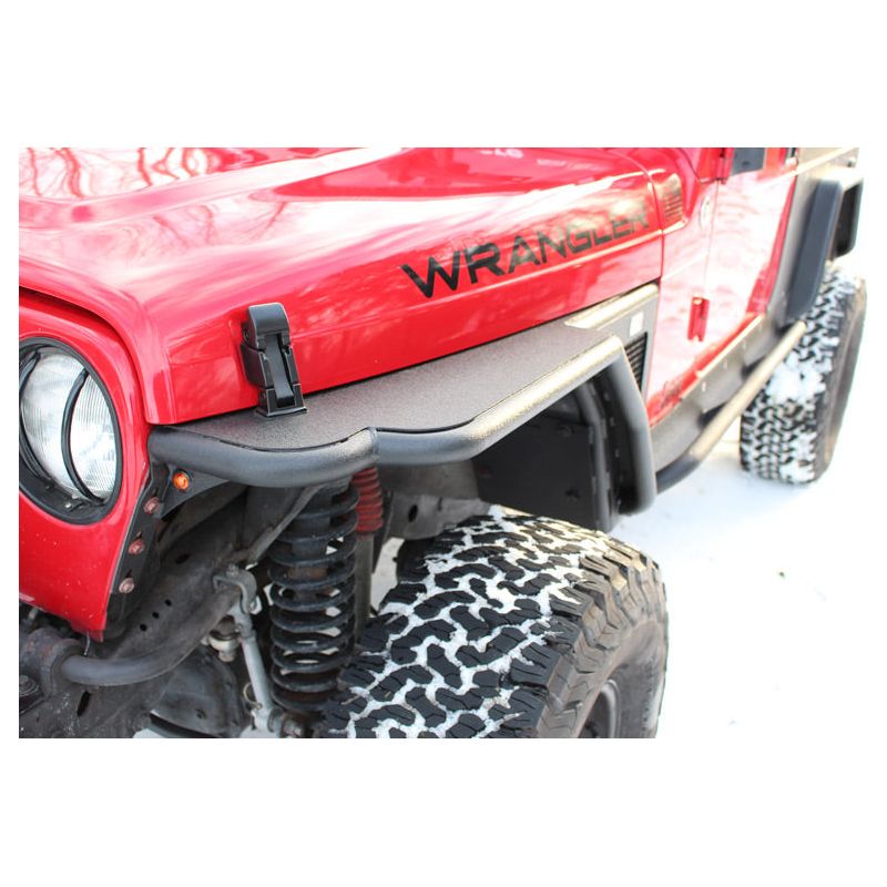 FISHBONE OFFROAD | 97-06 Wrangler Front Tube Fenders Black Textured Powder Coat Steel | FB23029F