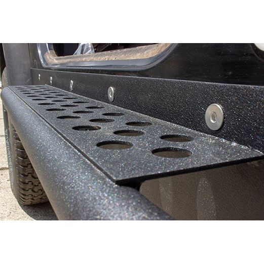 FISHBONE OFFROAD | 87-95 Wrangler Rock Slider With Tube Step Black Textured Powder Coat 3/16In Steel | FB23115