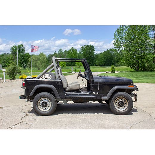FISHBONE OFFROAD | 87-95 Wrangler Rock Slider With Tube Step Black Textured Powder Coat 3/16In Steel | FB23115