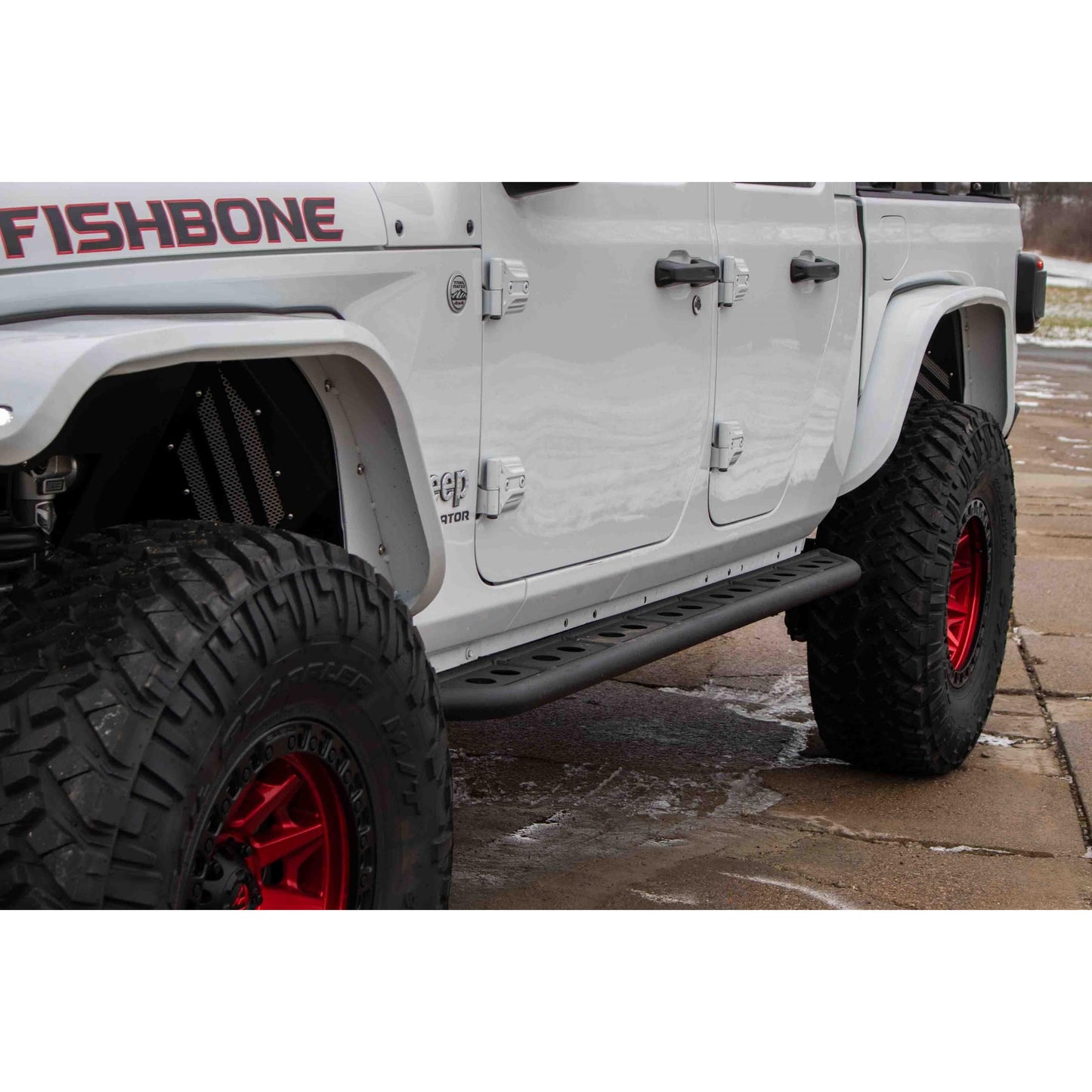 FISHBONE OFFROAD | 20-C Gladiator Step Sliders Black Textured Powder Coat 0.120In Steel | FB23143