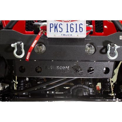 FISHBONE OFFROAD | 18-C Wrangler/20-C Gladiator Mako Front Bumper Skid Plate Black Powder Coated Steel | FB23176