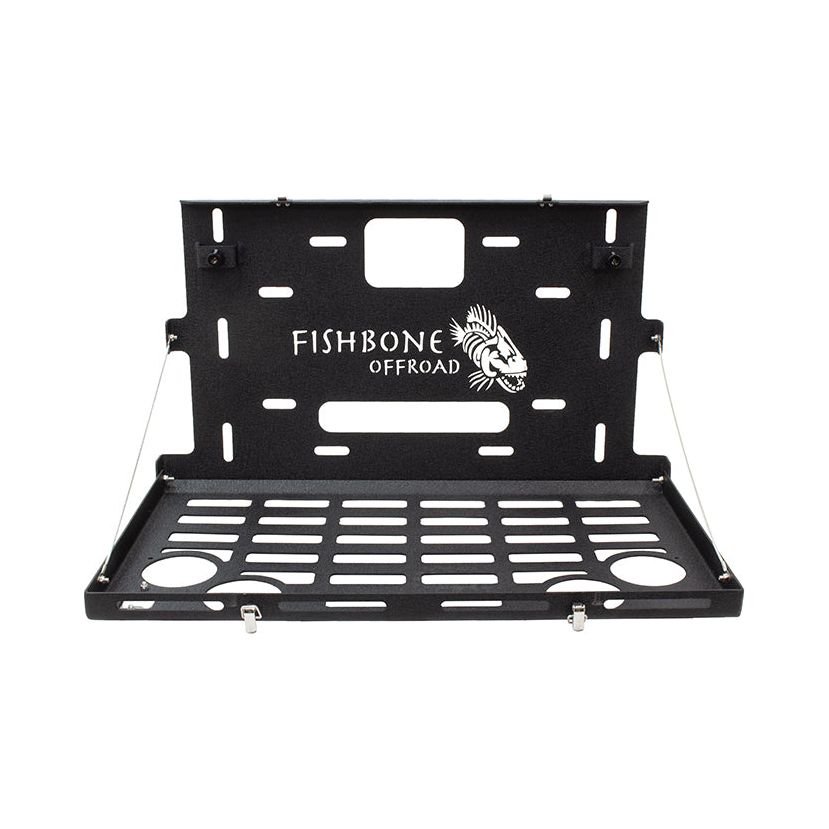 FISHBONE OFFROAD | 07-18 Wrangler Tailgate Table Black Textured Powder Coat 10 Gauge Steel | FB25137