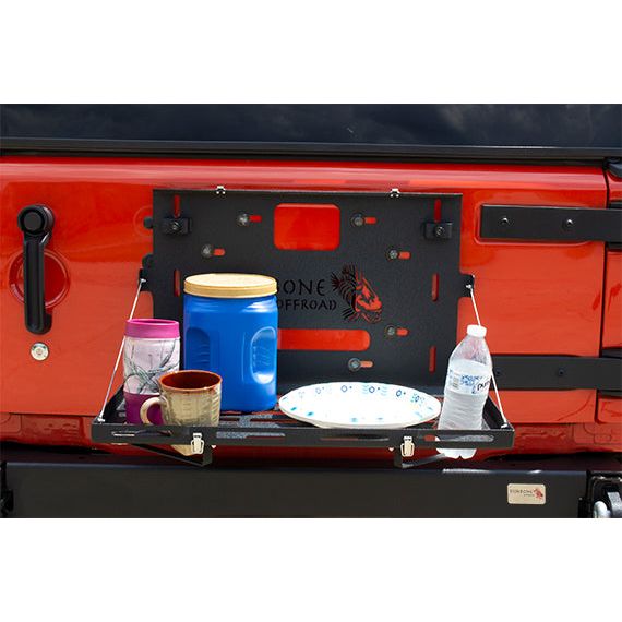 FISHBONE OFFROAD | 07-18 Wrangler Tailgate Table Black Textured Powder Coat 10 Gauge Steel | FB25137
