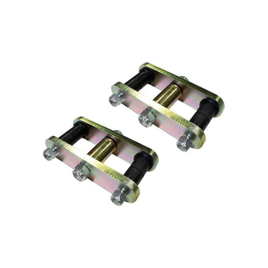 FISHBONE OFFROAD | 59-75 Cj5 Front/Rear Greaseable Shackles Zinc Plated 3/8 In Thick Steel Set Of 2 | FB27222