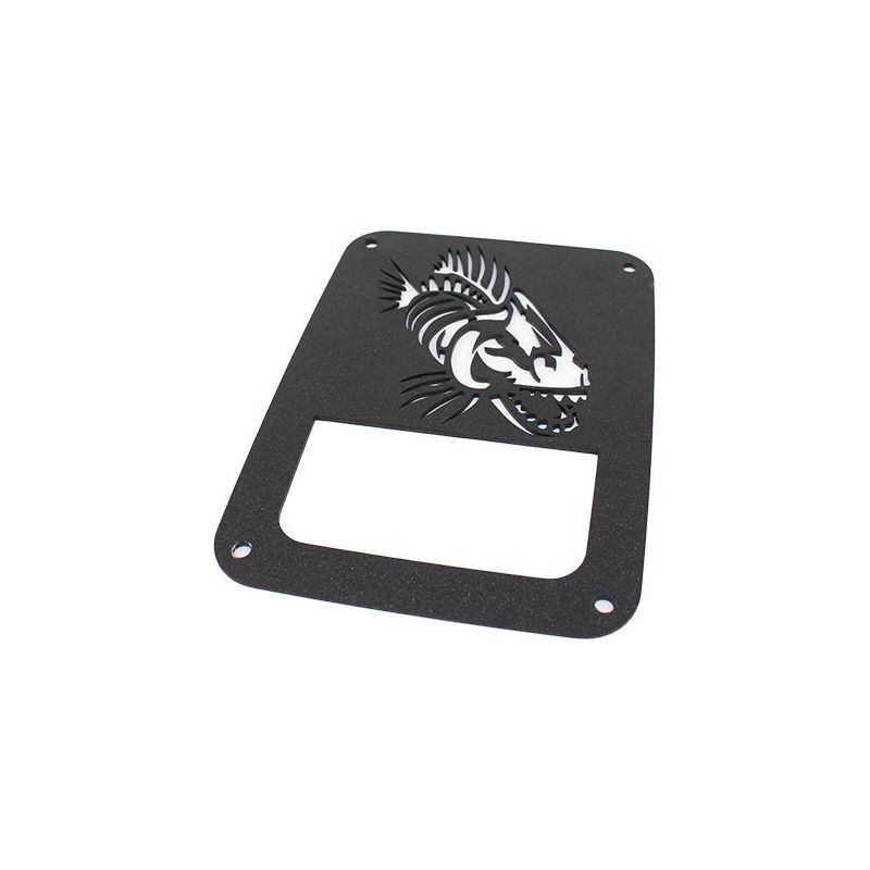 FISHBONE OFFROAD | 07-17 Jk Tail Light Covers Logo Aluminum Black Textured | FB31043