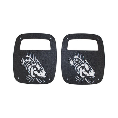 FISHBONE OFFROAD | 97-06 Tj Tail Light Covers Logo Aluminum Black Textured | FB31044