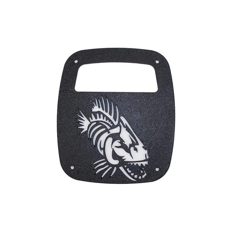 FISHBONE OFFROAD | 97-06 Tj Tail Light Covers Logo Aluminum Black Textured | FB31044