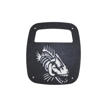 FISHBONE OFFROAD | 97-06 Tj Tail Light Covers Logo Aluminum Black Textured | FB31044