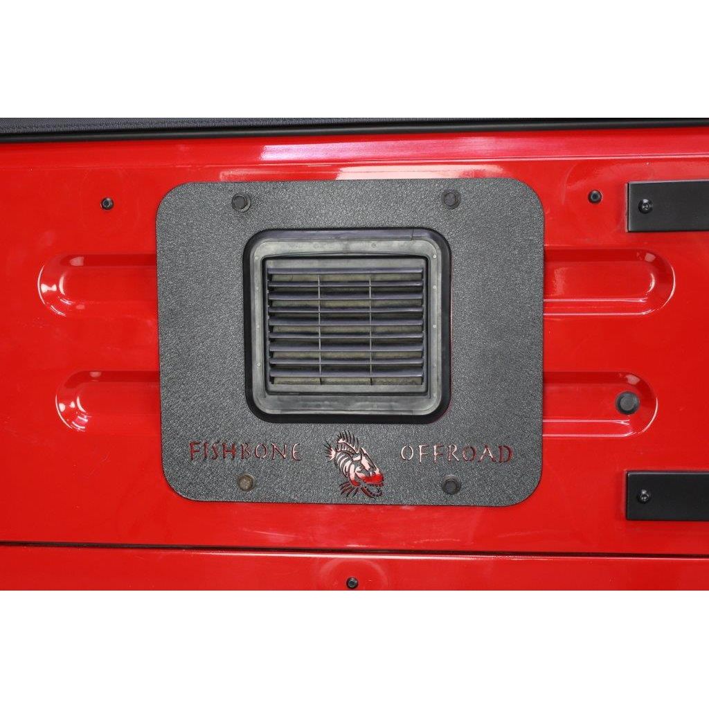 FISHBONE OFFROAD | 97-06 Wrangler Back Side Tailgate Plate Black Textured Powder Coat Aluminum | FB31058
