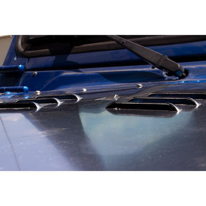 FISHBONE OFFROAD | 2003-06 Wrangler Fishbone Tj Hood Louver (03-06)- Black Black Powder Coat | FB31132