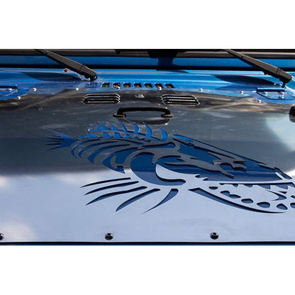 FISHBONE OFFROAD | 2003-06 Wrangler Fishbone Tj Hood Louver (03-06)- Black Black Powder Coat | FB31132