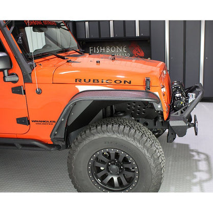 FISHBONE OFFROAD | 07-18 Wrangler Unlimited Aluminum Inner Front Fenders Black Powder Coat Aluminum | FB33007F
