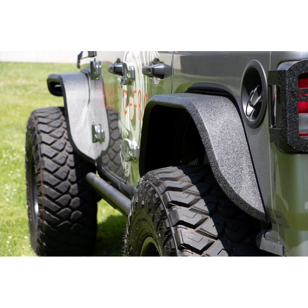 FISHBONE OFFROAD | 18-C Wrangler Jl Rear Aluminum Elite Fenders Textured Black Powder Coat | FB33195R