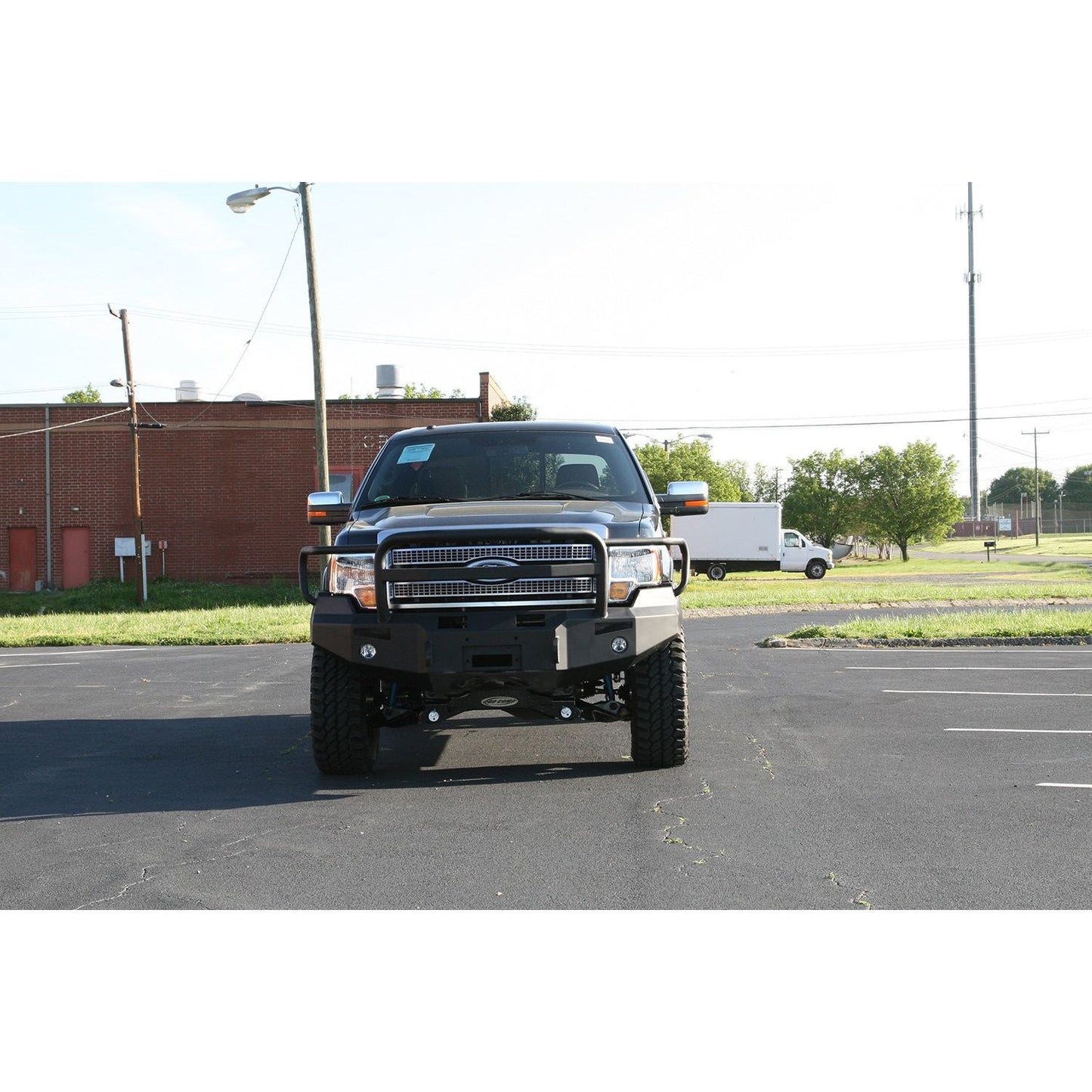 Fab Fours Premium Heavy Duty Winch Front Bumper 2 Stage Black Powder Coated w/Full Grill Guard Incl. 1 in. D-Ring Mounts/Light Cut-Outs w/Hella 90mm Fog Lamps And 60mm Turn Signals l FF09-H1950-1