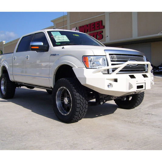 Fab Fours Premium Heavy Duty Winch Front Bumper 2 Stage Black Powder Coated w/Pre-Runner Grill Guard Incl. 1in. D-Ring Mts./Light Cut-Outs w/Hella 90mm Fog Lamps/60mm Turn Signals l FF09-H1952-1