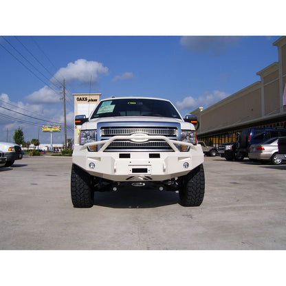 Fab Fours Premium Heavy Duty Winch Front Bumper 2 Stage Black Powder Coated w/Pre-Runner Grill Guard Incl. 1in. D-Ring Mts./Light Cut-Outs w/Hella 90mm Fog Lamps/60mm Turn Signals l FF09-H1952-1