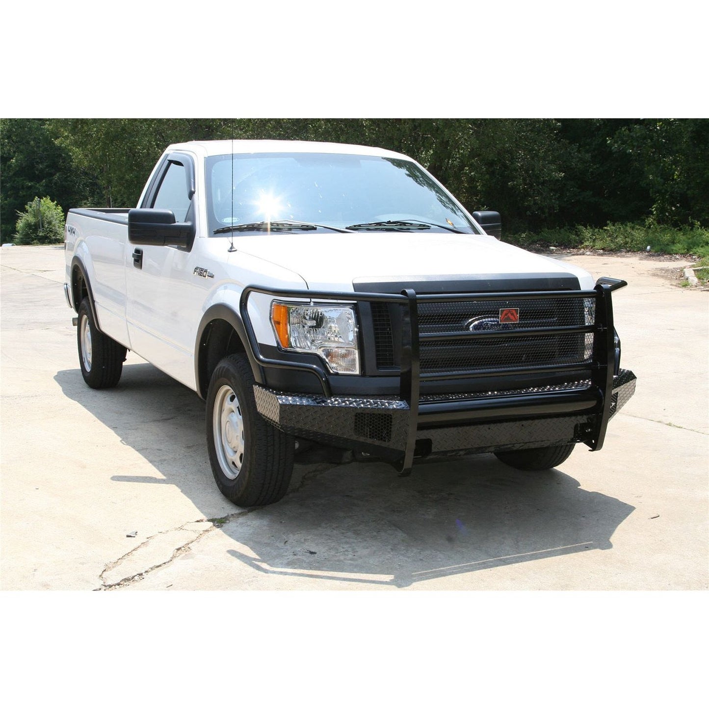 Fab Fours Black Steel Front Ranch Bumper 2 Stage Black Powder Coated w/Full Grill Guard Incl. Light Cut-Outs l FF09-K1960-1