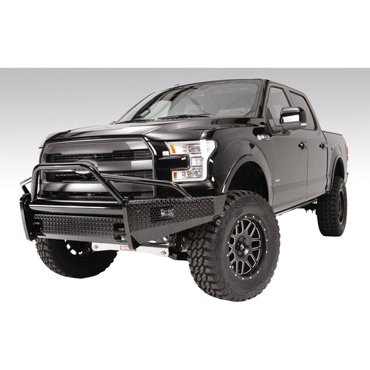 Fab Fours Black Steel Front Ranch Bumper 2 Stage Black Powder Coated w/Pre-Runner Grill Guard Incl. Light Cut-Outs l FF09-K1962-1