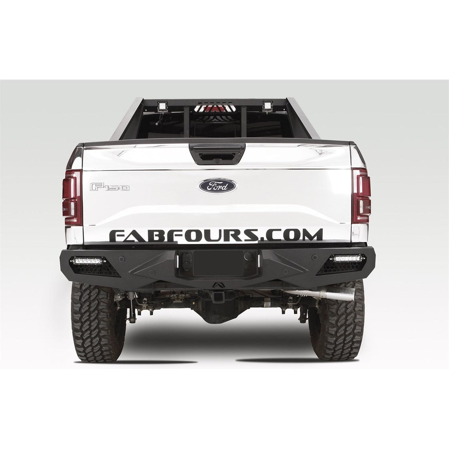 Fab Fours Vengeance Rear Bumper 2 Stage Black Powder Coated w/Sensors l FF15-E3251-1