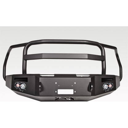 Fab Fours Premium Heavy Duty Winch Front Bumper 2 Stage Black Powder Coated w/Full Grill Guard Incl. 1 in. D-Ring Mounts/Light Cut-Outs w/Hella 90mm Fog Lamps And 60mm Turn Signals l FF15-H3250-1