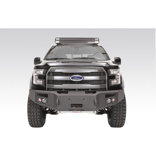 Fab Fours Premium Heavy Duty Winch Front Bumper 2 Stage Black Powder Coated w/o Grill Guard Incl. 1 in. D-Ring Mounts/Light Cut-Outs w/Hella 90mm Fog Lamps And 60mm Turn Signals l FF15-H3251-1
