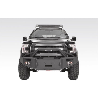 Fab Fours Premium Heavy Duty Winch Front Bumper 2 Stage Black Powder Coated w/Pre-Runner Grill Guard Incl. 1 in. D-Ring Mounts/Light Cut-Outs w/Hella 90mm Fog Lamps/60mm Turn Signals l FF15-H3252-1