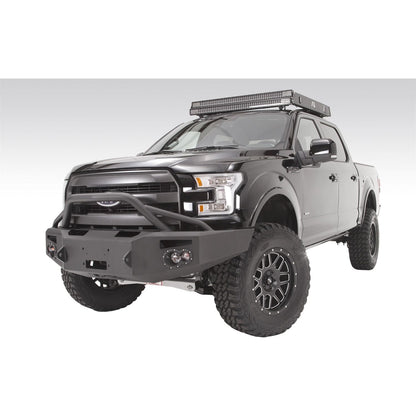 Fab Fours Premium Heavy Duty Winch Front Bumper 2 Stage Black Powder Coated w/Pre-Runner Grill Guard Incl. 1 in. D-Ring Mounts/Light Cut-Outs w/Hella 90mm Fog Lamps/60mm Turn Signals l FF15-H3252-1