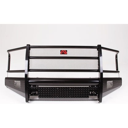 Fab Fours Black Steel Front Bumper 2 Stage Black Powder Coated w/Full Grill Guard And Tow Hooks l FF15-K3250-1