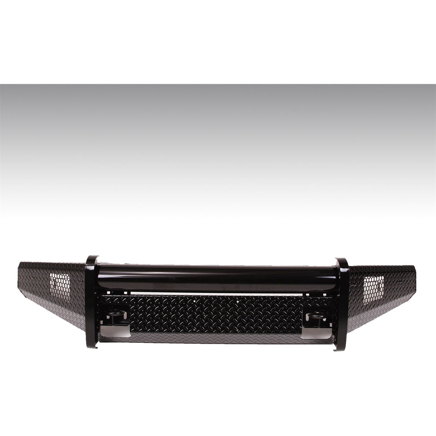 Fab Fours Black Steel Front Ranch Bumper 2 Stage Black Powder Coated w/o Full Grill Guard Incl. Light Cut-Outs And Tow Hooks l FF15-K3251-1