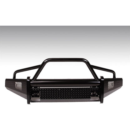 Fab Fours Black Steel Front Bumper 2 Stage Black Powder Coated w/Pre-Runner Grill Guard And Tow Hooks l FF15-K3252-1