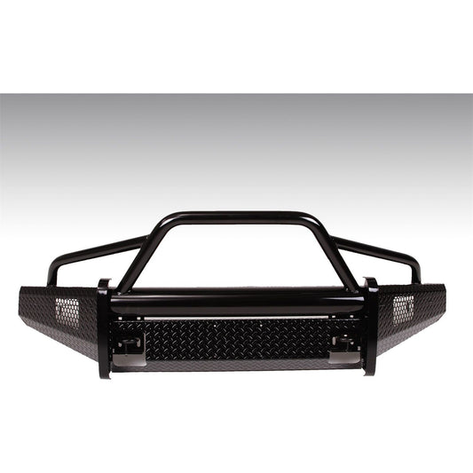Fab Fours Black Steel Front Bumper 2 Stage Black Powder Coated w/Pre-Runner Grill Guard And Tow Hooks l FF15-K3252-1