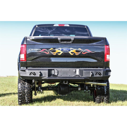 Fab Fours Heavy Duty Rear Bumper 2 Stage Black Powder Coated Incl. 0.75 in. D-Ring Mount l FF15-W3250-1