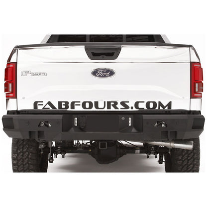 Fab Fours Premium Rear Bumper 2 Stage Black Powder Coated w/Sensors l FF15-W3251-1