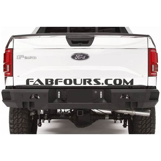 Fab Fours Premium Rear Bumper 2 Stage Black Powder Coated w/Sensors l FF15-W3251-1