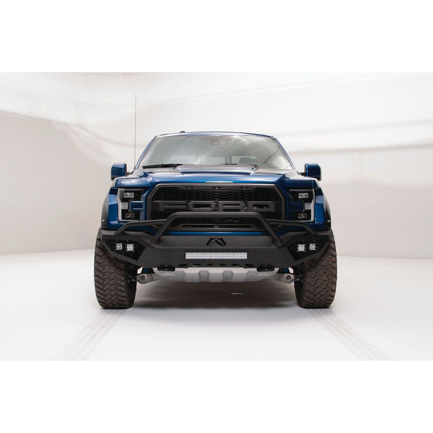 Fab Fours Vengeance Front Bumper 2 Stage Black Powder Coated w/Pre-Runner Guard l FF17-D4352-1