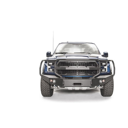 Fab Fours Premium Winch Front Bumper 2 Stage Black Powder Coated w/Full Grill Guard l FF17-H4350-1